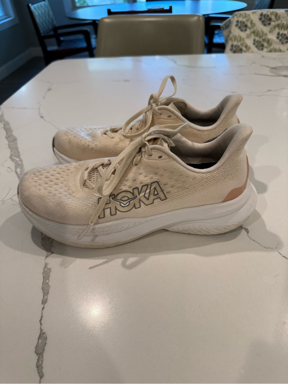 Hoka Mach 6 Women’s Neutral Cream Lace-Up Running Shoes - Picture 4 of 7